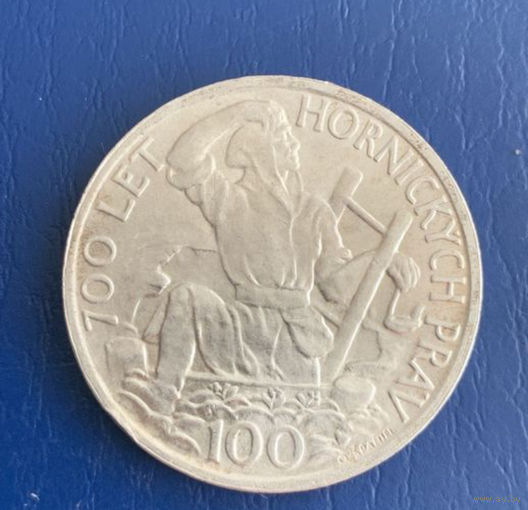 Чехословакия 100 крон 1949 Серебро 14*0.500