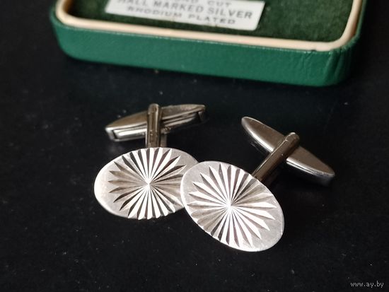 Запонки c клеймом J.A. & S серебро Стерлинг пр 925 футляр4