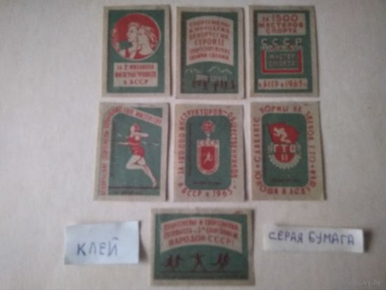 Спичечные этикетки ф.Борисов. Физкультура в БССР. 1961 год