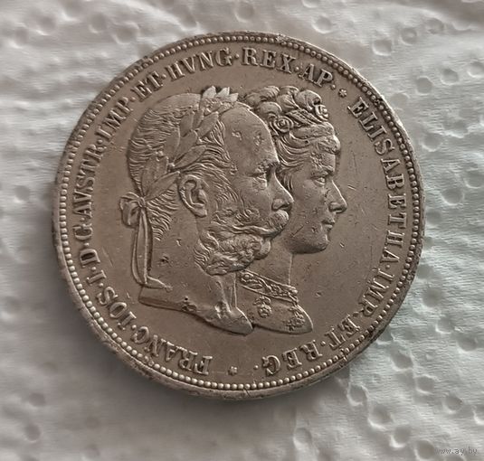 2 флорина Австрия 1879 годовщина серебряной свадьбы
