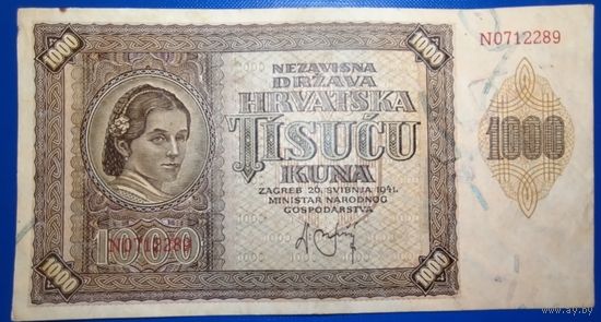 Хорватия 1000 кун 1941г.
