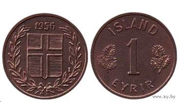 РЕСПУБЛИКА ИСЛАНДИЯ. 1 ЭЙРЕ 1956. UNC