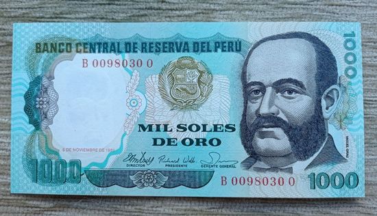 Werty71 Перу 1000 соль 1981 UNC банкнота