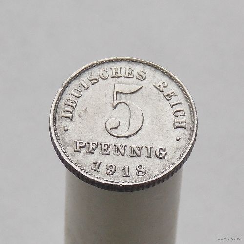 Германия 5 пфеннигов 1918 D