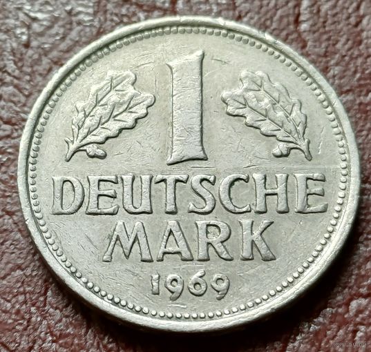 Германия 1 марка, 1969    J     ( 1-10-5 )