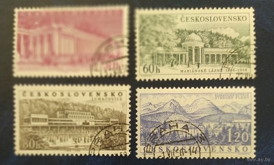 Чехословакия 1958 курорты 4 из 6 (наклейки)