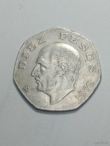 Мексика 10 песо  1976 года .