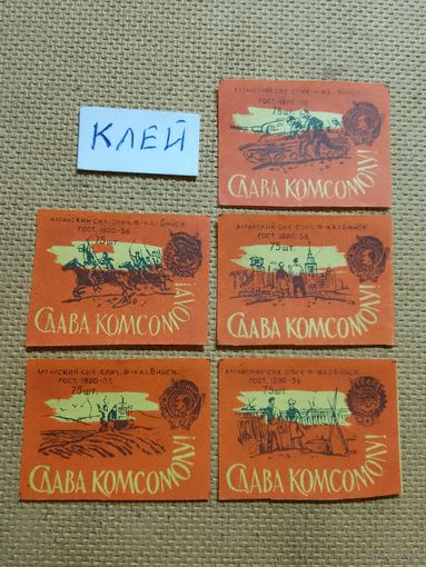 Спичечные этикетки ф.Бийск. Слава комсомолу