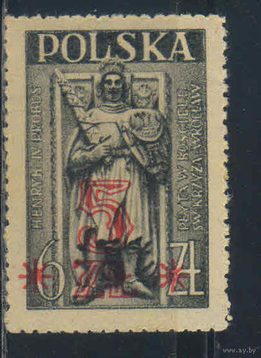 Польша 2-я Респ 1947 Могильная плита Генриха IV в соборе Св. Креста во Вроцлаве  Надп #454**
