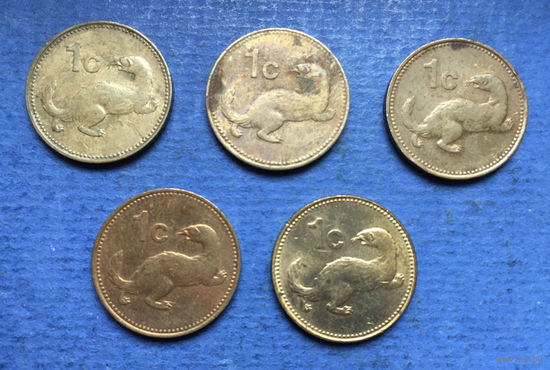 Мальта 1 цент 1986, 1991, 1998, 2001, 2004
