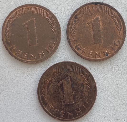 Германия 1 пфенниг 1980 г. F. Цена за 1 шт.