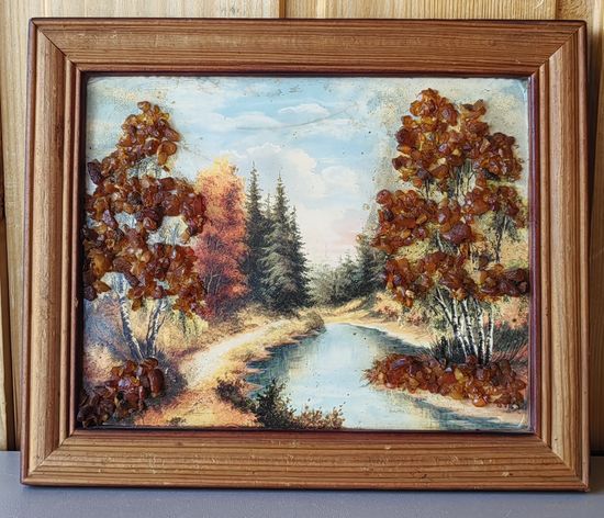 Картина янтарная