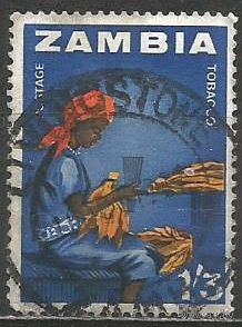 Замбия. Выращивание табака. 1964г. Mi#9.
