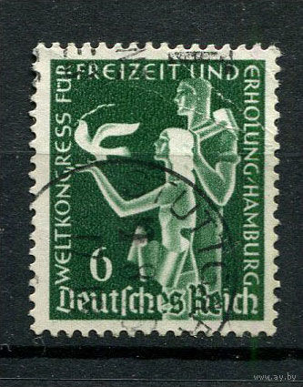 Рейх - 1936 - Женщина с голубем и мужчина с молотом 6Pf - [Mi.622] - 1 марка. Гашеная.  (Лот 30Ju)-T25P8