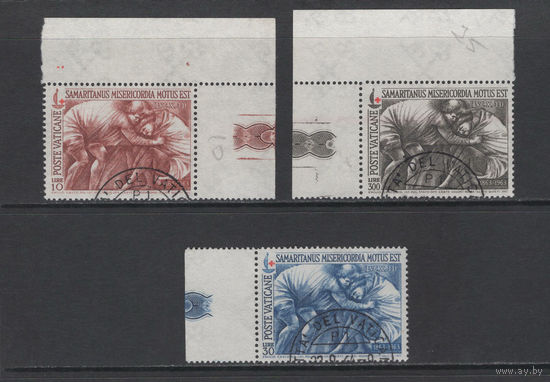 Ватикан 1964  100 лет "Красному Кресту" серия Mi#459-461 Фил.гашение