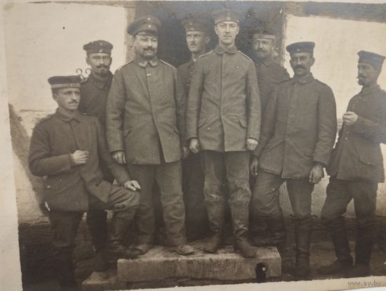 Фото ПМВ Офицер с бойцами.Оригинал