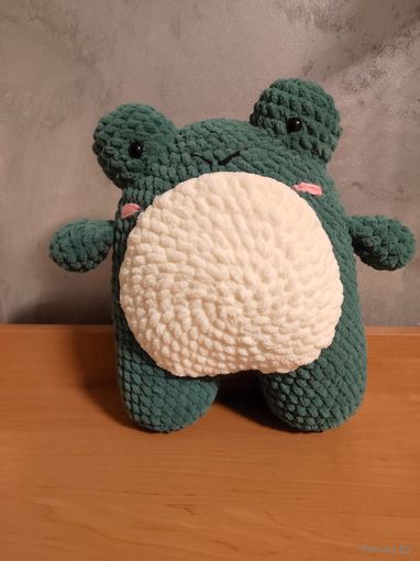 Супермилый супермягкий лягух Плюшевая вязаная мягкая игрушка амигуруми лягушка интерьер ручная работа handmade кукла