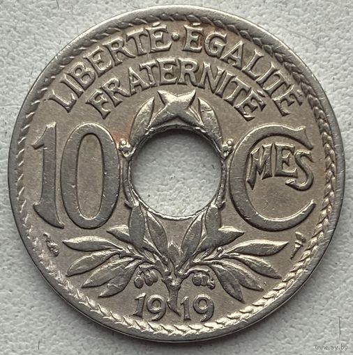 Франция 10 сантимов 1919 г.