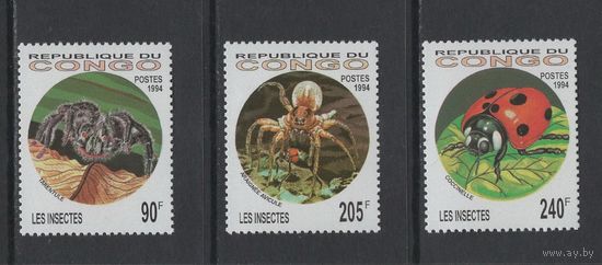 Конго 1994** Фауна Насекомые #1417-1419