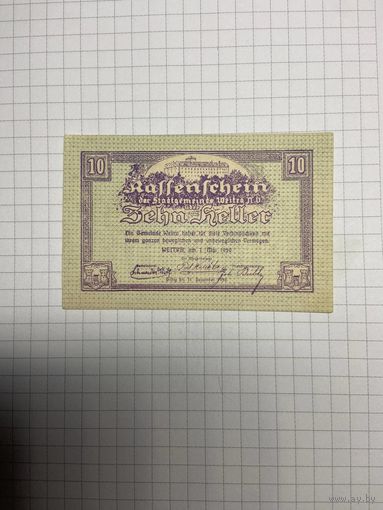10 геллеров (нотгельды) Австрия.-2512