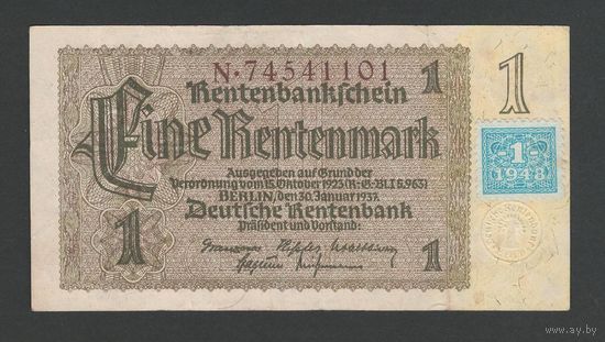 Германия ГДР 1 марка 1948 года. Тип P-1. Состояние XF+