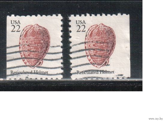 США-1985, (Мих.1742 ),  гаш., Стандарт, Раковины , 2 зубцовки