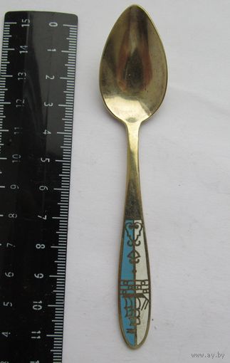 Все лоты с рубля.Ложка,серебро 875 пр.,эмали,Ленинград,СССР,17 грамм