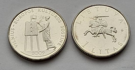 Литва 1 лит 2009 года Вильнюс – культурная столица Европы UNC из ролла