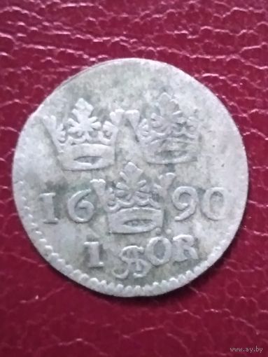 1 эре 1690г. Карл XI. Швеция.
