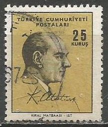 Турция. Кемаль Ататюрк. Первый Президент. 1966г. Mi#2027.