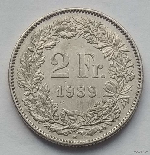 Швейцария 2 франка 1989 г.
