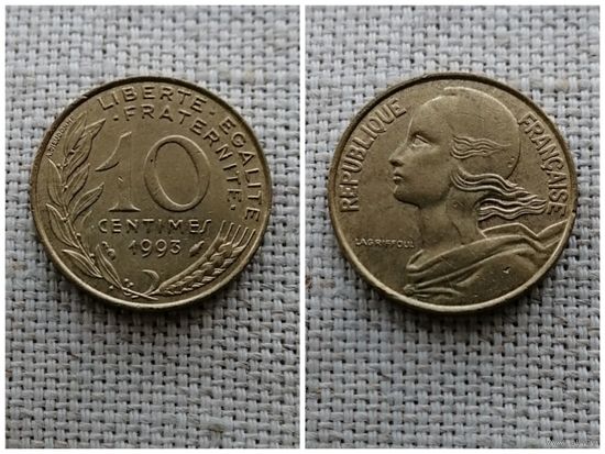 Франция 10 сантимов 1993