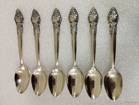 Чайные ложки Троянда (киевская Роза), мельхиор. СССР