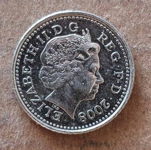 Великобритания 5 пенсов, 2008 г., Коронованный чертополох KM# 988