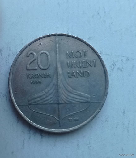 Норвегия 20 крон 1999 год Винланд - открытие викингами Северной Америки король Харальд V