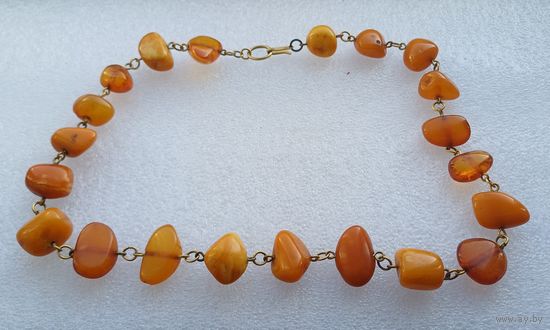 Все лоты с 1р.Янтарные бусы позолота