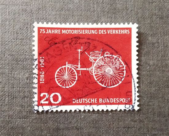 Марка Германия 1961 год 75 лет моторизации автомобиля