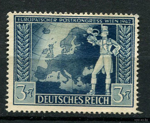 Рейх - 1942 - Европейский почтовый конгресс 3+7Pf - [Mi.820] - 1 марка. Чистая без клея.  (Лот 31Ju)-T25P8