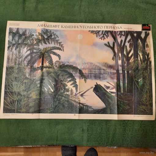 Плакат Ландшафт каменноугольного периода. Ленинград 1979г.