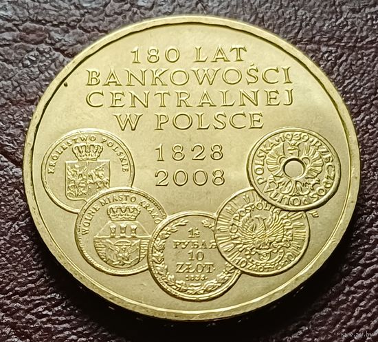 Польша 2 злотых, 2009 180 лет центральному банку Польши    ( 1-7-6 )