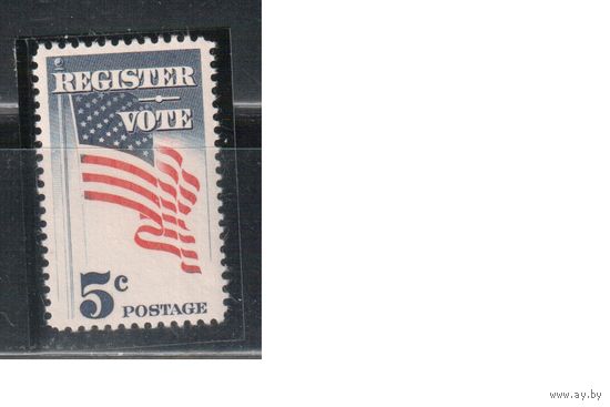 США-1964, (Мих.863),  **   , Флаг (одиночка)