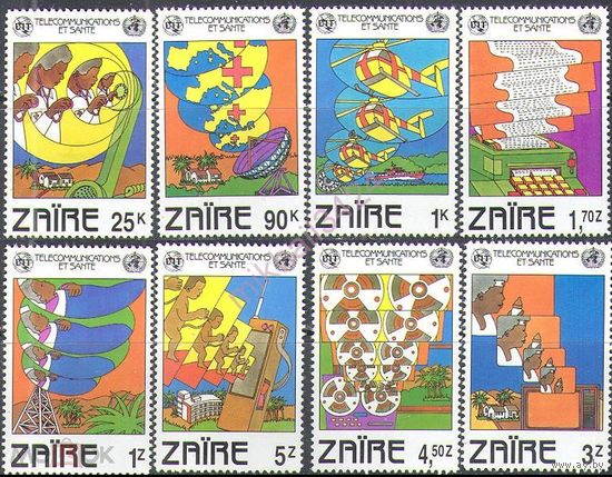 Космос Медицина Красный крест Связь Авиация Транспорт UIT ITU 1982 Заир    MNH