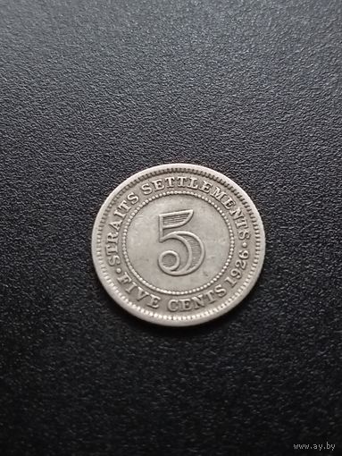 Стрейтс Сетлментс 5 центов 1926 г. - серебро