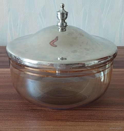 Сахарница СССР. Стеклянная вставка и крышка.
