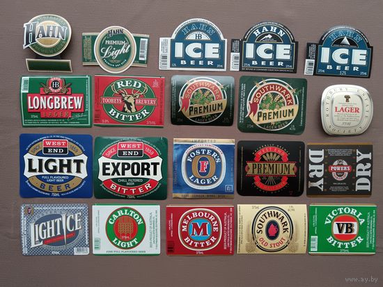 Старые пивные этикетки из Австралии, все разные, цена за 1 шт., см. описание лота, ю-218 (3405)