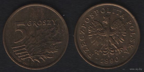 Польша y278 5 грош 1990 год (mw) (_alb2