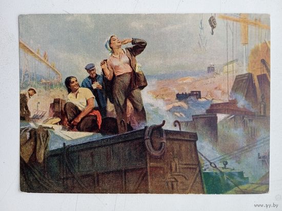1954. соцреализм. Абдулаев. Подруги