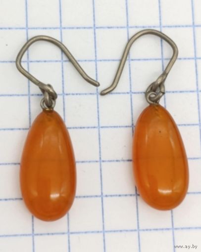 Серьги. Янтарь.