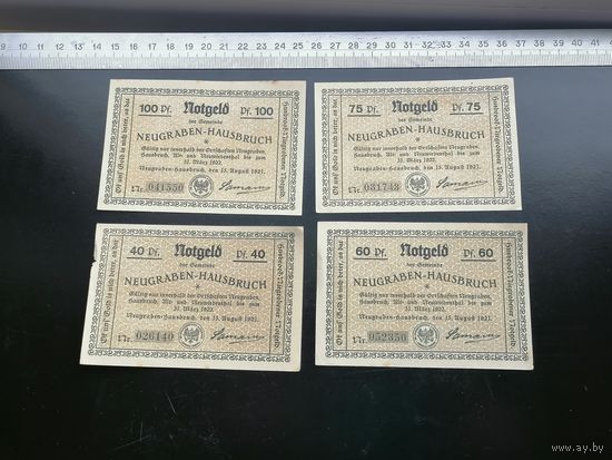Германия-нотгельд  40 60 75 100  пфеннигов Neugraben-Hausbruch