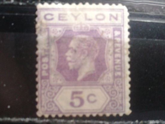Цейлон, колония Англии, 1912. Король Георг V